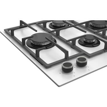 Ferre LN386 Beyaz Cam Ankastre Ocak (Döküm Izgara) 2