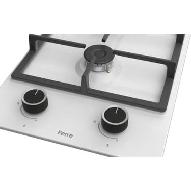 Ferre LN153 Beyaz Emaye Ankastre Ocak (Döküm Izgara) 3