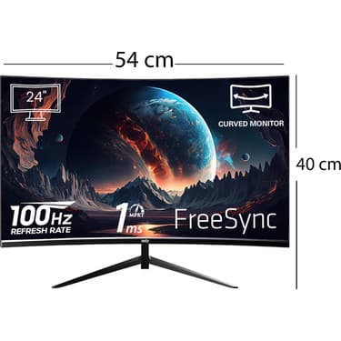 İzoly 2456 24" 100Hz 1ms Full HD Curved HDMI+VGA Monitör 5
