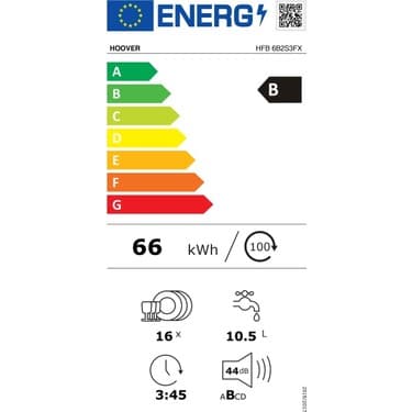 Hoover HFB 6B2S3FX 12 Programlı Wi-Fi Bağlantılı Bulaşık Makinesi 6
