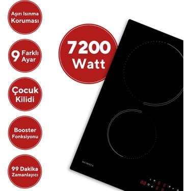 Kumtel Elektrikli Indüksiyonlu Dört Gözlü Ankastre Ocak Hı6-4tb 2