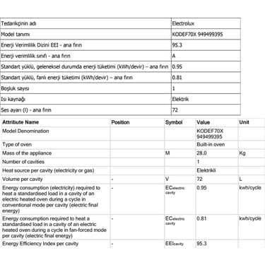Electrolux KODEF70X Steambake Buhar Ilaveli Katalitik Temizleme Sistemli 72 Lt Xxl Dekorlu Siyah Cam Ankastre Fırın 5