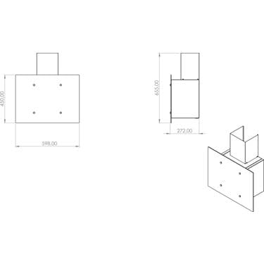 Luxell DF6-833 Flat Siyah Optimum Cam Davlumbaz 2