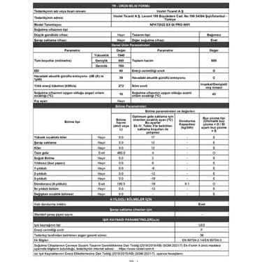 Vestel NFK72022 EX GI Pro WiFi 650 Lt No-Frost Buzdolabı 8