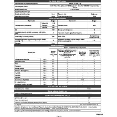 Vestel CDL801 E Nf 406 Lt Çekmeceli Dikey Derin Dondurucu 5