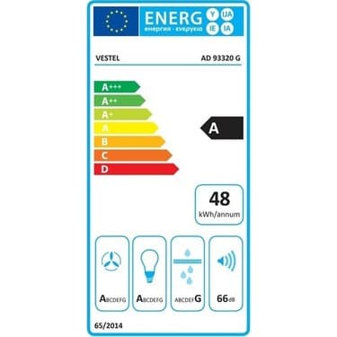 Vestel AD-93320 G Gri Eğimli Davlumbaz Dokunmatik Kontrol ile 640 m3/saat Yüksek Emiş Gücü 5
