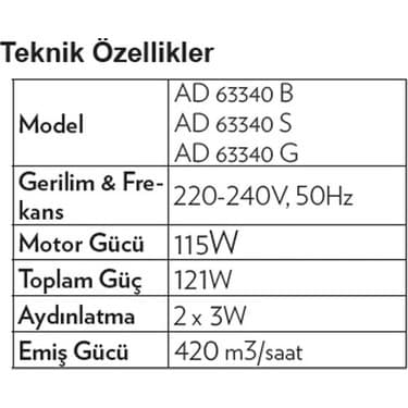 Vestel AD-63340 S Ankastre Davlumbaz 5