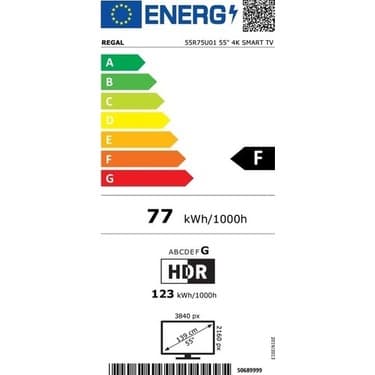 Regal 55R75U01 55" 139 Ekran Dahili Uydu Alıcılı 4K Ultra HD Smart LED TV 8