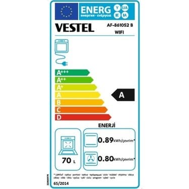 Vestel AF-861052 B Wıfı 69 Lt A Enerji Sınıfı Ankastre Fırın 8