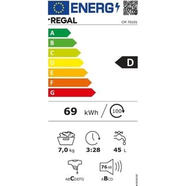 Regal cm 70101 D Enerji Sınıfı 7 kg 1000 Devir Çamaşır Makinesi 8
