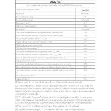 Vestel Km 95301 9 kg Kurutma Makinesi 3