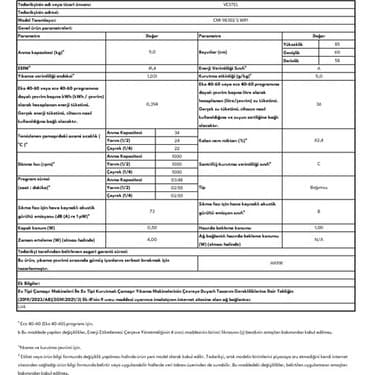 Vestel CMI 98322 S WIFI 9 kg 1200 Devir Çamaşır Makinesi 2
