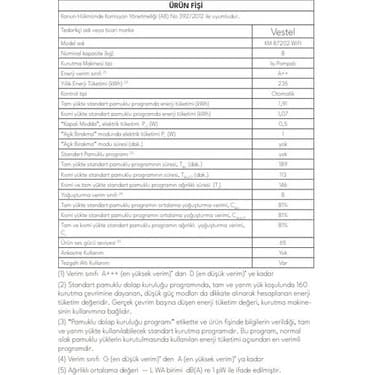 Vestel  KM 97201 GI Pro  9 kg Kurutma Makinesi 3