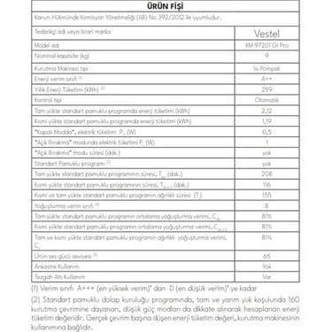 Vestel 7 Kg A++ Isı Pompalı Kurutma Makinesi LED Ekran Çocuk Kilidi Akıllı Nem Sensörü 65 dB 3