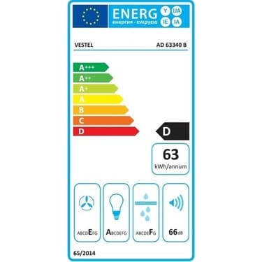 Vestel Beyaz Eğimli Davlumbaz Dokunmatik Kontrol 420 m3/sa Hava Debisi 3