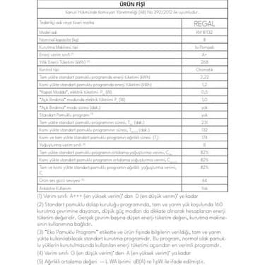 Regal Km 81132 8 kg Kurutma Makinesi 2