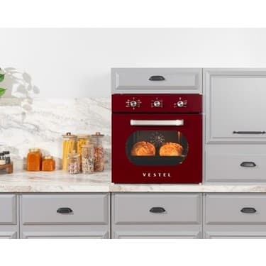 Vestel AF-6682 Retro Bordo 69 Lt A Enerji Sınıfı Ankastre Fırın 4