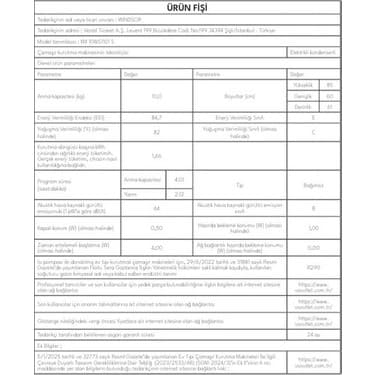 Windsor KM 9WS1101 9 kg Isı Pompalı Kurutma Makinesi 2