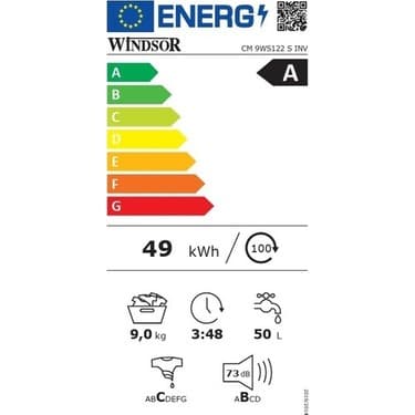 Windsor CM 9WS122 S INV A Enerji Sınıfı 9 kg 1000 Devir Gri Inverter Çamaşır Makinesi 2