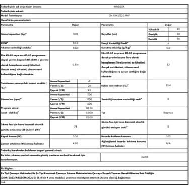 Windsor CM 10WS122 S INV 10 kg 1200 Devir Gri Inverter Çamaşır Makinesi 3