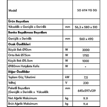 Vestel So 6114 Yg Dg Set Üstü Ocak 4