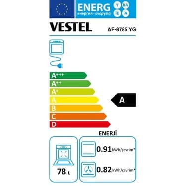 Vestel AF-8785 Yg 78 Lt A Enerji Sınıfı Ankastre Fırın 5