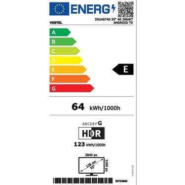 Vestel 55UA9740 55'' 139 Ekran Uydu Alıcılı 4K Ultra HD Smart Android LED TV 6