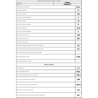 Vestel AD-6001 X Piramit Şekil Ankastre Davlumbaz 291 m³/s Hava Debisi Mekanik Kontrol 4