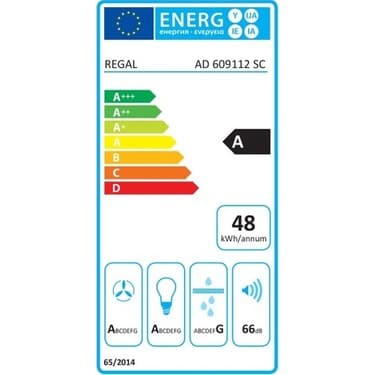 Regal Ankastre Davlumbaz T Tipi Siyah Cam Yüzey 60 cm 640 m³/h Emiş Gücü ile 6