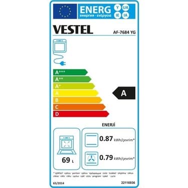 Vestel AF-7684 YG Ankastre Fırın 8