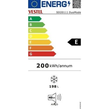 Vestel SD20111 Duomode E Enerji Sınıfı Sandık Tipi Derin Dondurucu 4