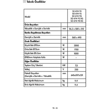 Vestel So 6114 Yb Dg Set Üstü Ocak 6