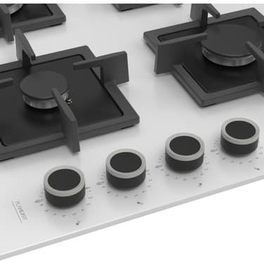 Ferre SC206 Beyaz Cam Ankastre Ocak (Döküm Izgara) 4