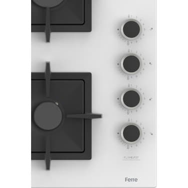 Ferre SC206 Beyaz Cam Ankastre Ocak (Döküm Izgara) 5