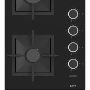Ferre SC205 Siyah Cam Ankastre Ocak (Döküm Izgara) 5