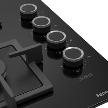 Ferre SC405 65 cm Wok Gözlü Siyah Cam Ankastre Ocak (Döküm Izgara) 4