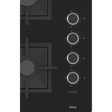 Ferre SC405 65 cm Wok Gözlü Siyah Cam Ankastre Ocak (Döküm Izgara) 5