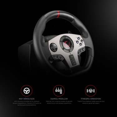 Rampage V902 Oyuncu Direksiyon Pc 3 Pedallı Oyuncu Direksiyonu - ( Sadece Pc Uyumlu ) 2