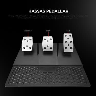 Rampage V902 Oyuncu Direksiyon Pc 3 Pedallı Oyuncu Direksiyonu - ( Sadece Pc Uyumlu ) 4