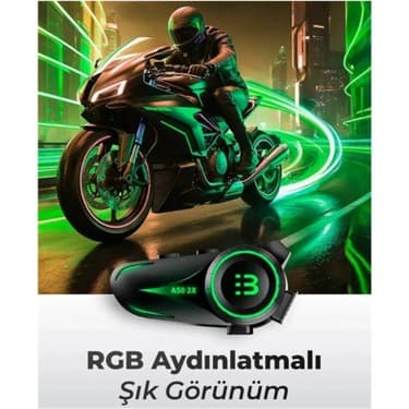 Motoanl Motosiklet Intercom Seti 2 Kişi Bağlantılı Bluetooth V5.3 Rgb Kask Kulaklığı Yeni 4