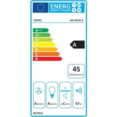 Vestel AD-63231 S Ankastre Davlumbaz 6