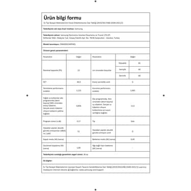 Samsung DW60DG540FWQ 4 Programlı Bulaşık Makinesi, D Enerji Sınıfı 3