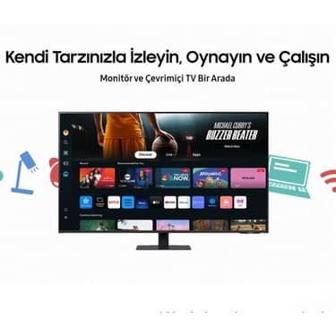 Samsung 43” 109CM UHD Akıllı Smart Monitör TV 4K Ultra HD Görüntü Şık Ince Tasarım + Logitech Kablosuz Klavye 7