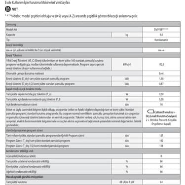Samsung DV90BB5245AEAH 9 kg A+++ Bespoke Çamaşır Kurutma Makinesi, DIT Motor, AI Kontrol 8