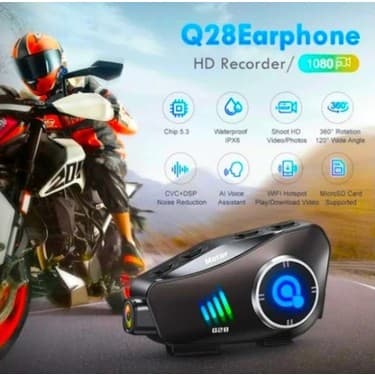 Serreha Kamera Interkom Kulaklık Q28 Motosiklet Kask Bluetooth Kulaklık 1080P 3
