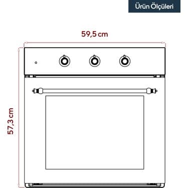 Kumtel Rustik Siyah Cam Ankastre Fırın 4 Prog. B66-SF3(MT) 3