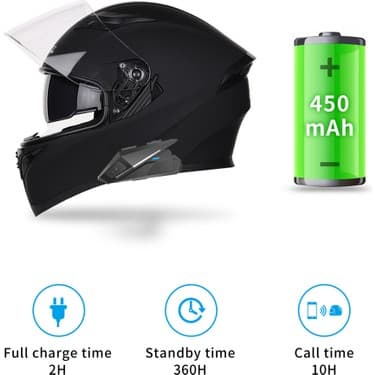 Zuomee Motosiklet Kaskı Bluetooth 5.0 Gürültü Azaltma Elsiz Arama Aleti (Yurt Dışından) 4