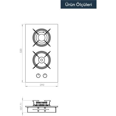 Kumtel İkili Ankastre Domino Cam Ocak C3-20F 2