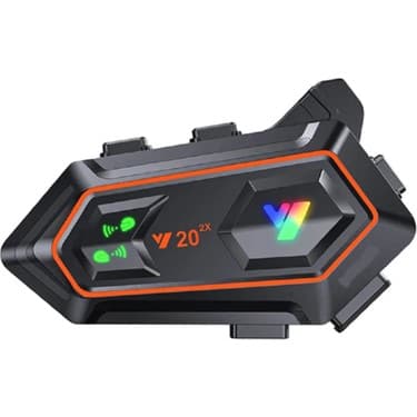 Vothoon Y20 2x 1000M Telsiz Mesafeli Özellikli 2 Kişi Bağlantılı Bluetooth Kask Kulaklık Fenerli 2