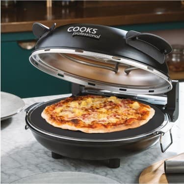 Cooks Pofessional Elektrikli Pizza Fırını, Taş Tabanlı, Cam Pencereli, 1200W, 390°C 5